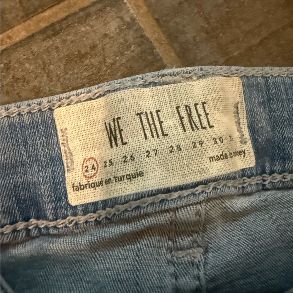 We The Free Blue Zebra-Print Flare Jeans - Picture 4 of 7